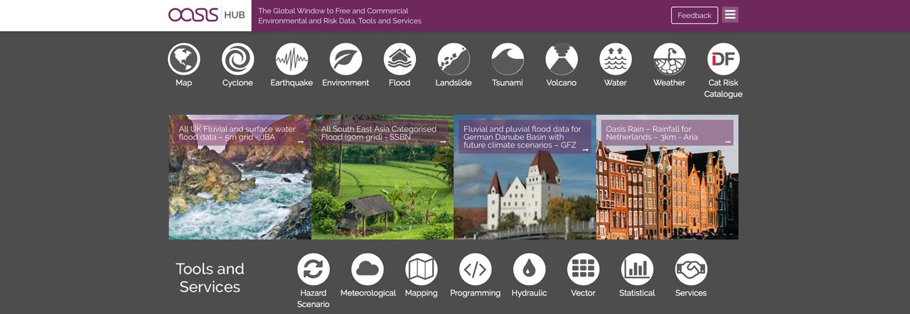 Oasis HUB Homepage